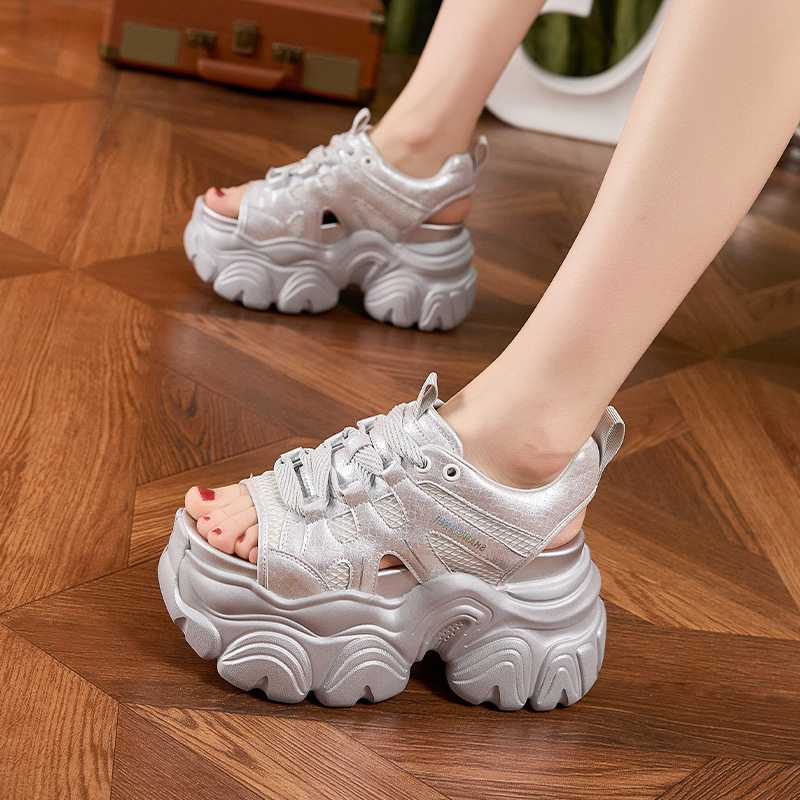 Dép sandal nữ xỏ ngón đế bệt mũi cá đơn giản — Bạc, Trắng