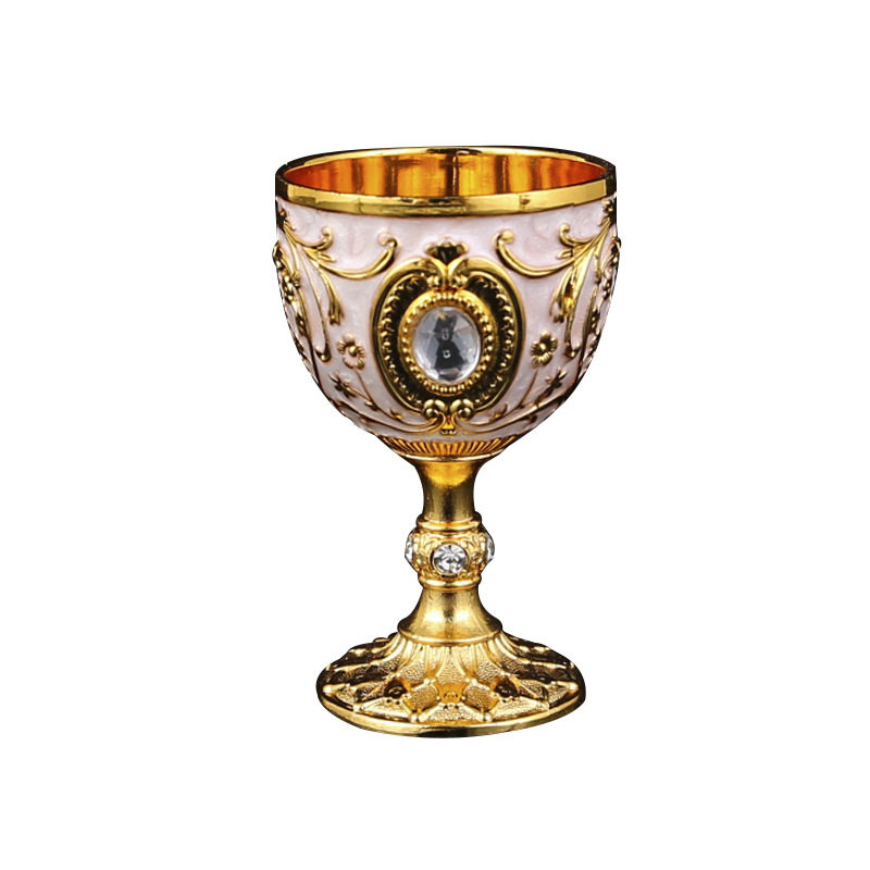 European-style High-end Light Luxury Liquor Wine Glass with Shoulder Small Wine Glass Household Metal Restaurant Spirits Glass One-shot Red Wine Glass