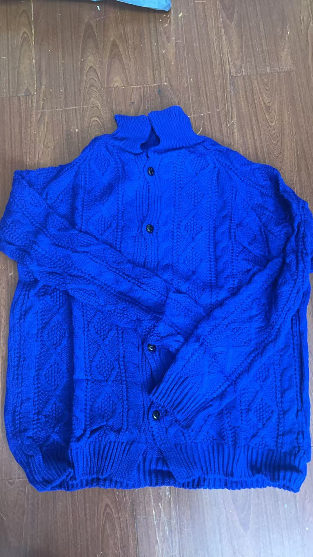 欧美跨境2025新款男士毛衣爆款开衫重装长袖立领绞花提花休闲男装