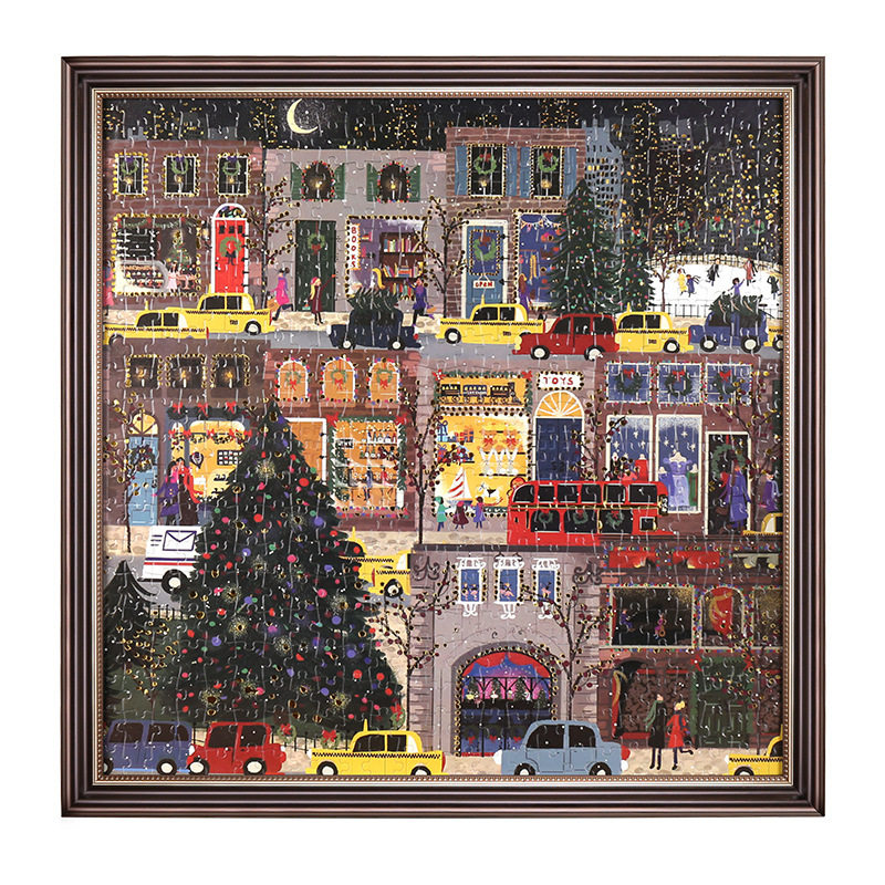 Galison Christmas Winter Lights Frame Puzzle Special Photo Frame 50.8X50.8 Square 500 Framed Picture Frame