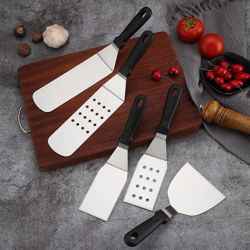Cross-border spot stainless steel shovel teppanyaki shovel cooking shovel steak shovel barbecue tools baking shovel set shovel