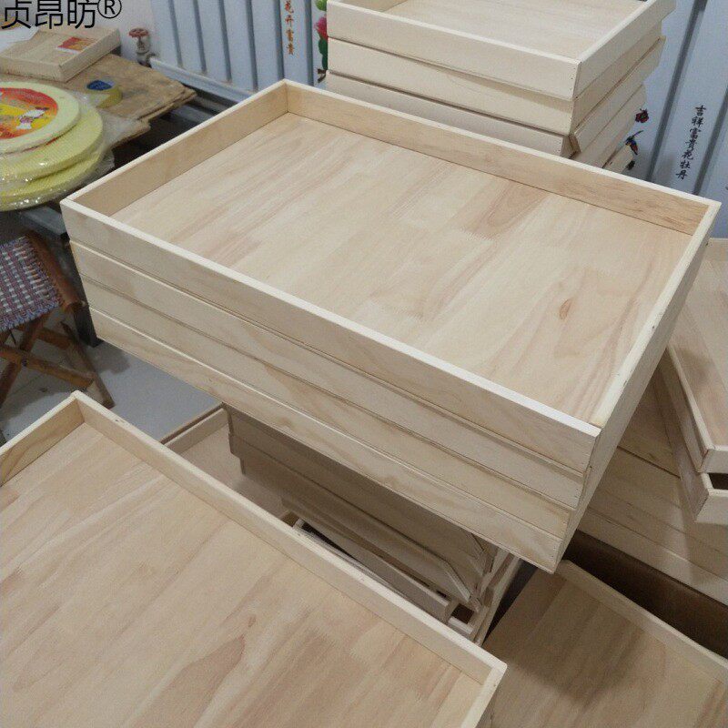 Wooden Tray Pasta Lidless Wooden Box Dumpling Storage Box Noodle Supermarket Food Hotel Tray Commercial Kitchen Supplies