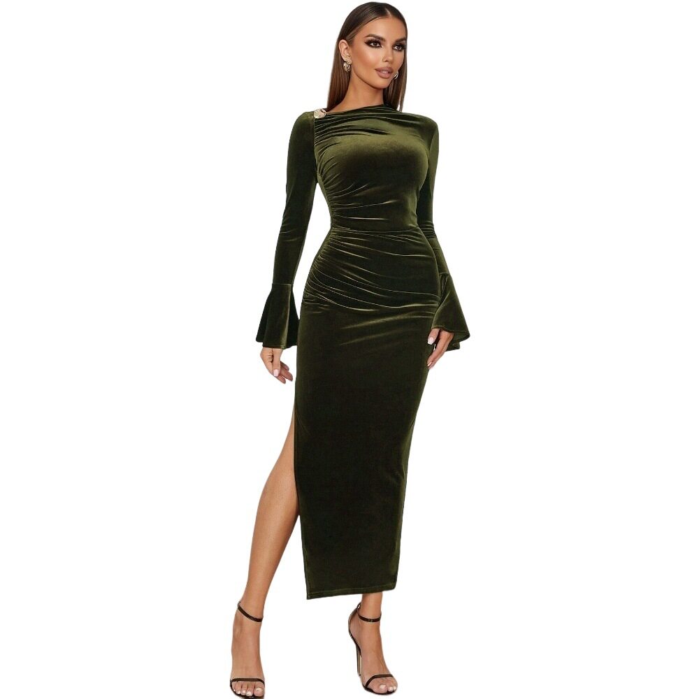 Elegant Womens Midi Dress Spring Summer Collection Sophisticated Style Perfect for Parties Wholesale Available