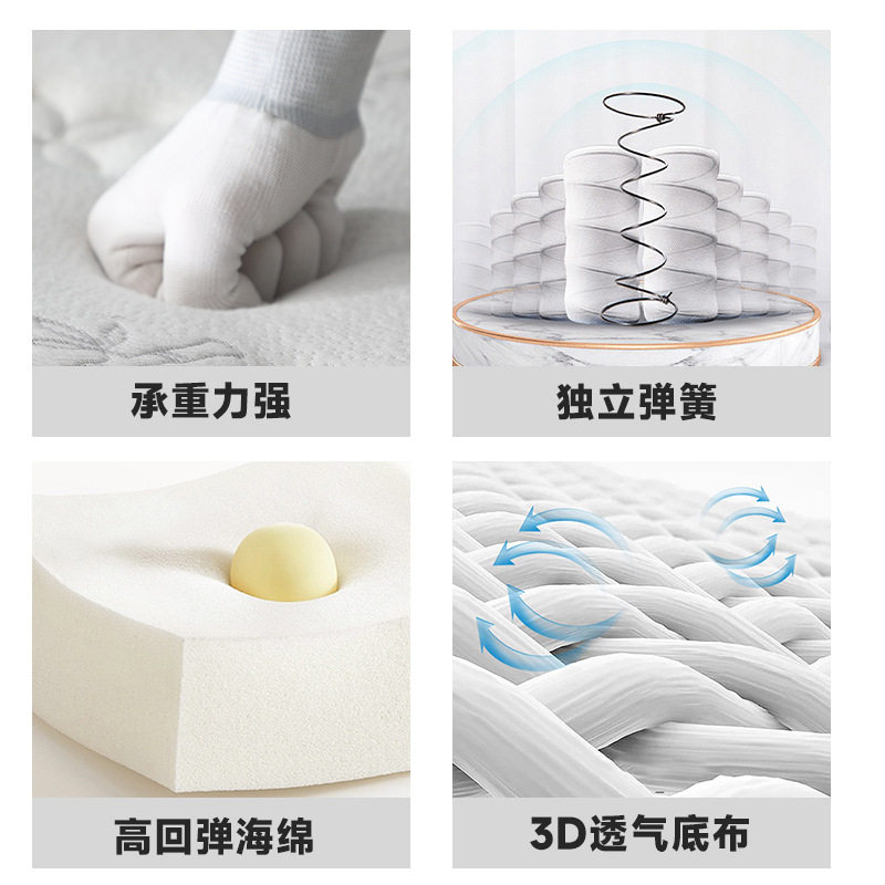 Memory Foam Latex Mattress Five-Star Hotel Mattress Independent Pocket Spring Soft Cushion Customizable Mattress 20cm Thick