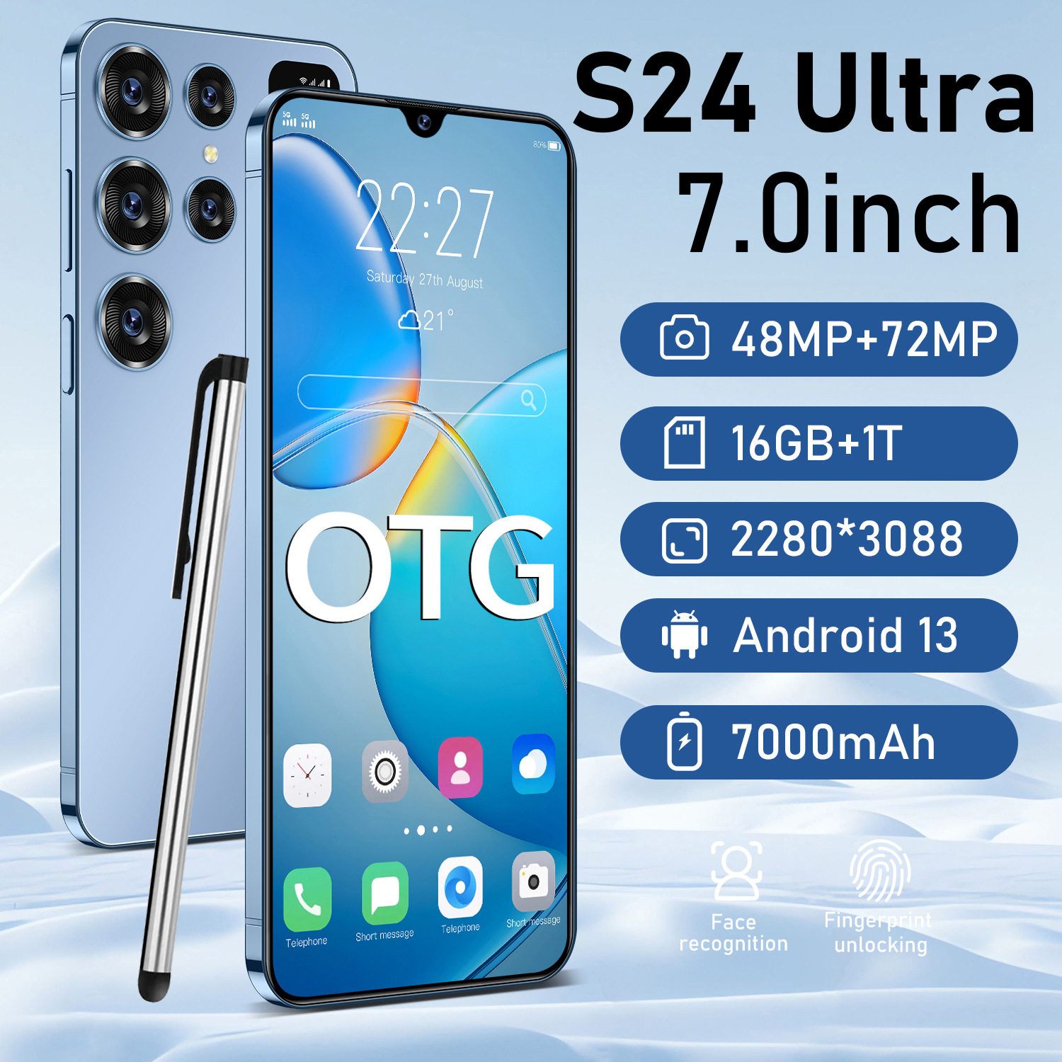 S24Ultra Cross-border Mobile Phone HD Android Smartphone Tru...