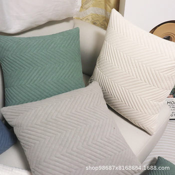 Cross-border quilting ultrasonic three-dimensional embossed pillow case simple home pillow bedside cushion cover sofa wholesale