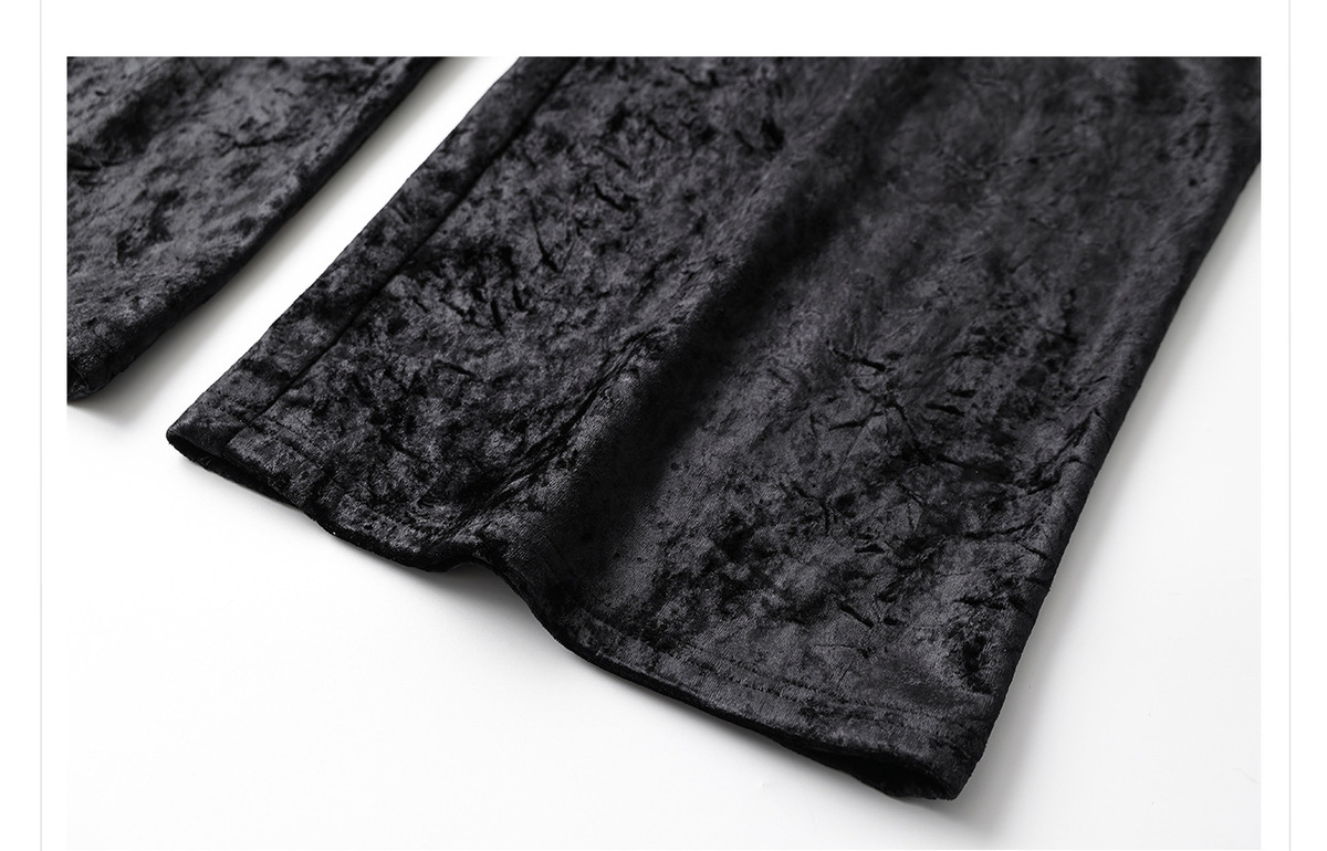 Quần dài nữ cạp cao ống rộng nhung tăm dáng suông thoải mái — Jade Black (Giao hàng ngay hôm nay), Jade Black (Giao hàng trong 7 ngày), Màu mơ sữa (cấp ngay trong ngày), Màu mơ sữa (giao hàng trong 7 ngày)