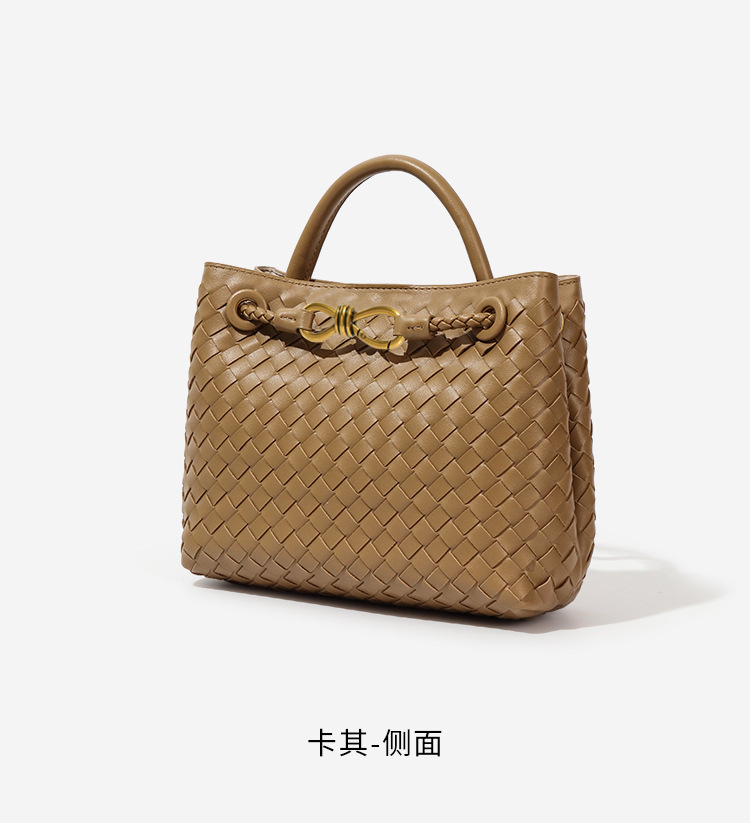 Túi tote nữ đan thủ công phong cách thanh lịch, túi đeo vai và đeo chéo — B1747 # Màu cát, B1747 # màu đen, B1747 # Màu trắng ngà, B1747 # Nâu đậm