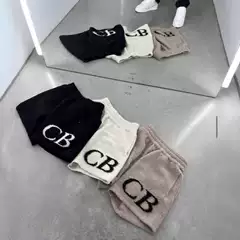 New Multi-Color Cole Buxton Jacquard Letter Logo Wool Drawstring Cb Shorts Straight-Leg Casual Pants Trendy