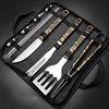 Manufacturer's New Hot-Selling Outdoor Camping Barbecue Tool Set Stainless Steel Grill Bbq Fork and Spatula Clip Combination Cloth Bag