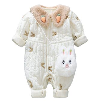 Baby Winter Clothes Autumn and Winter New Newborn Jumpsuit Cotton Thickened Clothes Baby Girl's Winter Outgoing Clothes Fashion