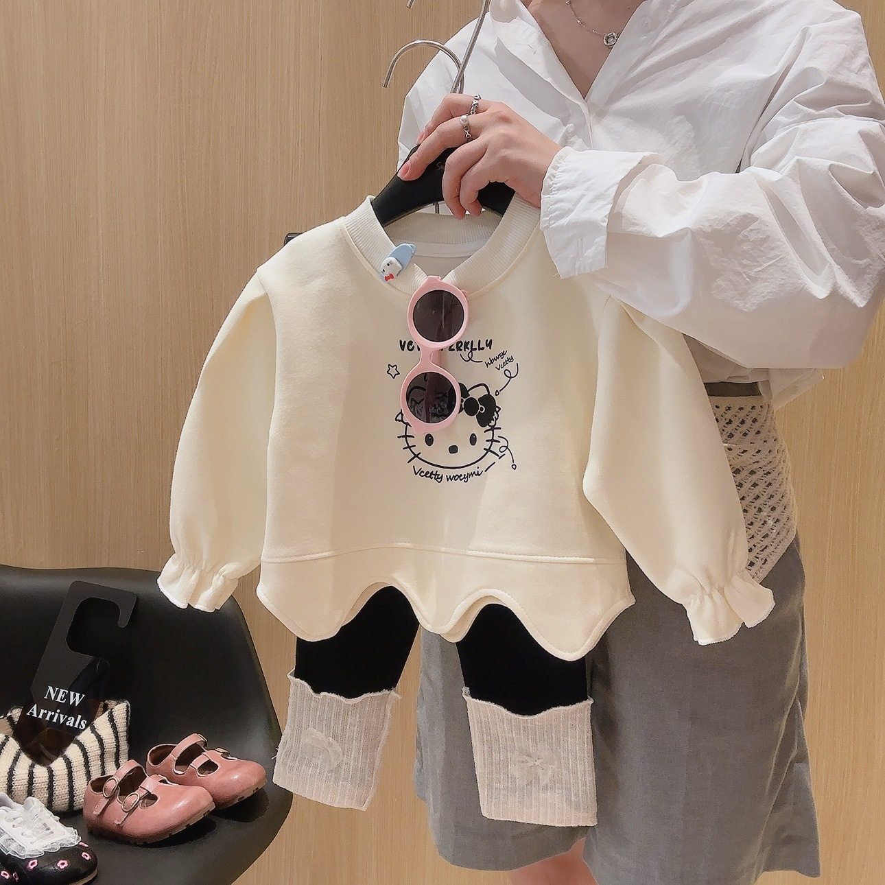 Mädchen-Herbstneuheit-stylisches einzigartiges Top-Set, Kleinkinder-Baby-Mädchen-Herbst-Hoodie-Outfit