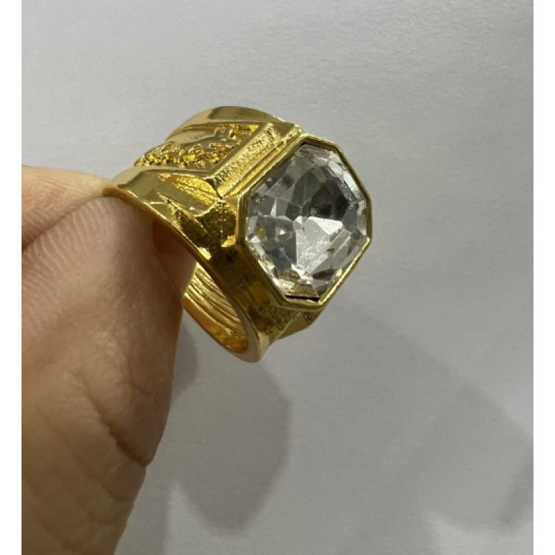 跨境热卖饰品 复古黑色锆石戒指 时尚商务男士金色戒指 厂家直销