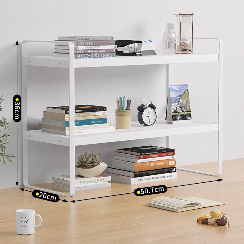 铁艺桌上书架学生宿舍收纳架子办公桌面置物架多层木置物架小书架