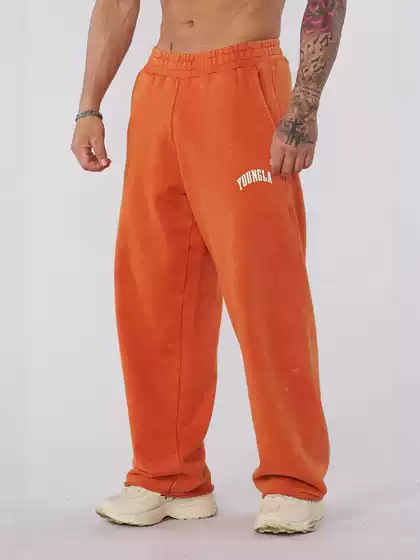 Youngla New Men's Sports Pants Loose Straight-Leg Long Pants Joggers Gym Fitness Casual Pants