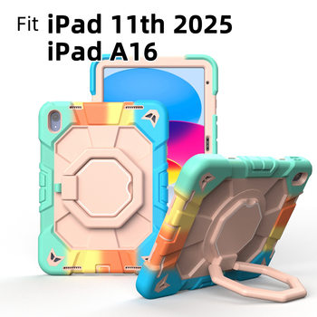 Ipad10Th Generation 11Th Generation A16 Silicone Protective Case with Rotating Turntable Stand Satchel Model