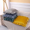 Amazon Nordic ins Style Pillowcase Velvet Solid Color Bedside Pillowcase Ruffled Sofa Cushion Cover