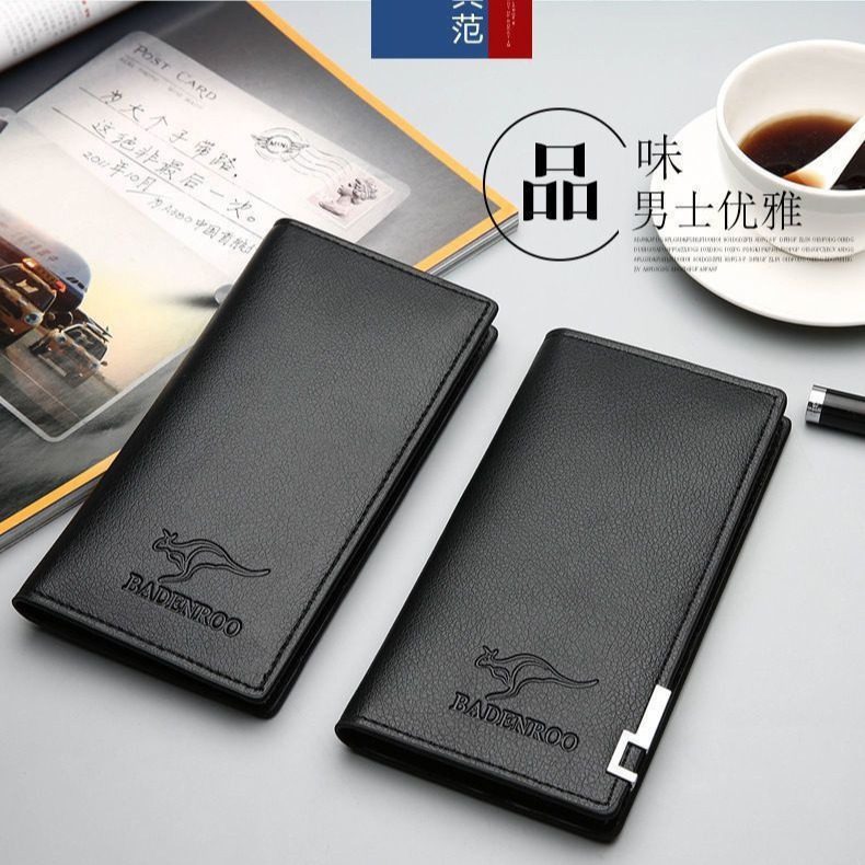 Brand Long Wallet Men's Wallet Gift PU Men's Wallet Clutch Bag Leather Bag Long Ticket Clip Men's Clip Bag