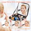 Cross-Border Popular Cosmetic Bag with Light, Mirror and Three-Color Light, Large Capacity, High-End Cosmetics Storage Cosmetic Case