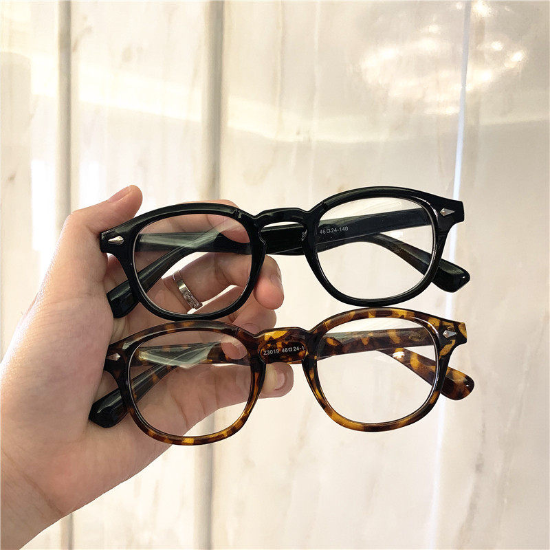 2021 Yu Wenle Vintage Rice Nail Flat Mirror Korean Style All-Match Small Round Frame Glasses Frame with myopia