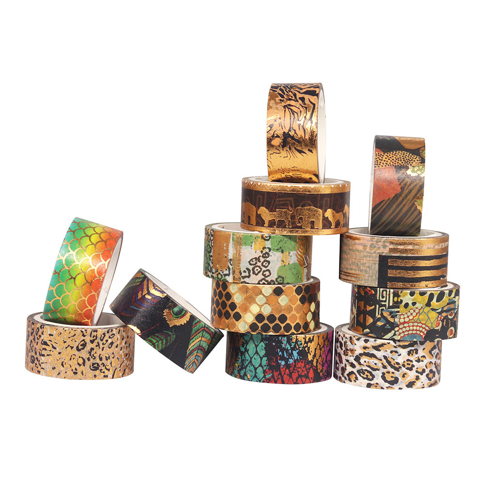 Foreign Trade Supply Animal Foil Washi Tape Wild Animal DIY Planner Decorative Tape Cross-Border Stickers