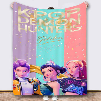 Independent Station New K-Pop Hunter Girl Group (Huntr/X) Cartoon Animation Pattern Flannel Blanket