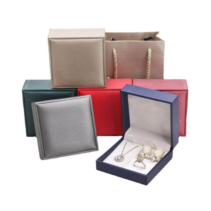 Spot brushed PU set box Jewelry pendant jewelry set box ring pendant earrings three-piece box can add LOGO