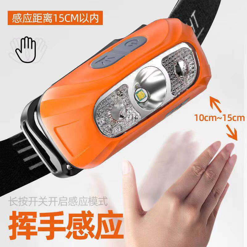 Strong Light Headlight Rechargeable Ultra-Bright Head-Mounted Lighting Ultra-Long Battery Life Sensor Outdoor Night Fishing Household Flashlight