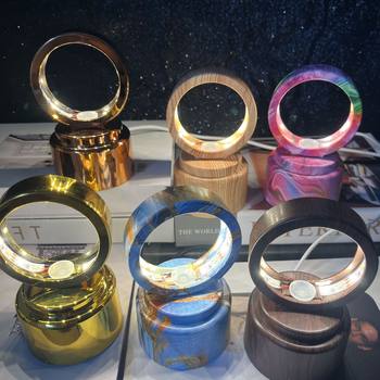 Factory Direct Sales 3D Carved Crystal Ball Rotating Lamp Holder Luminous Night Light Led Music Box Creative Gifts Wholesale