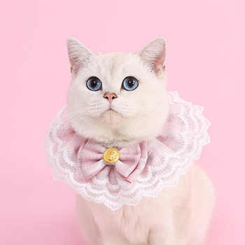 Cat Lace Pet Collar Dog Slip Towel Cat Dog Collar Short Muppet Collar Pastoral Style Pet Supplies