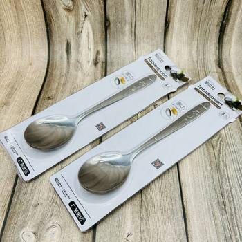 Stainless steel spoon stainless steel pointed spoon round spoon martensitic stainless steel material Guangdong Jinda product set card independent package