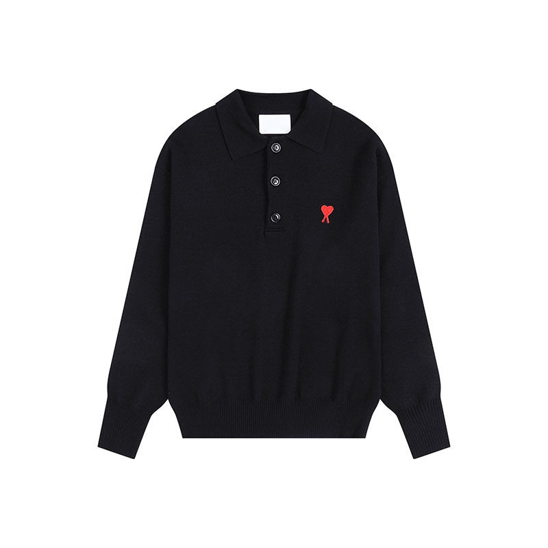 秋冬新款高领爱心毛衣男女条纹青年桃心跨境外贸休闲套头针织衫