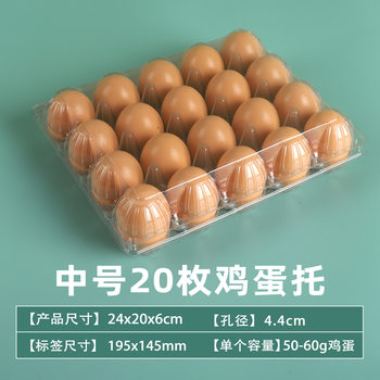 Wholesale 20-Piece Egg Tray Plastic Disposable Transparent Egg Tray 20-Pack Egg Box Packaging Box Sub-Packaging Box