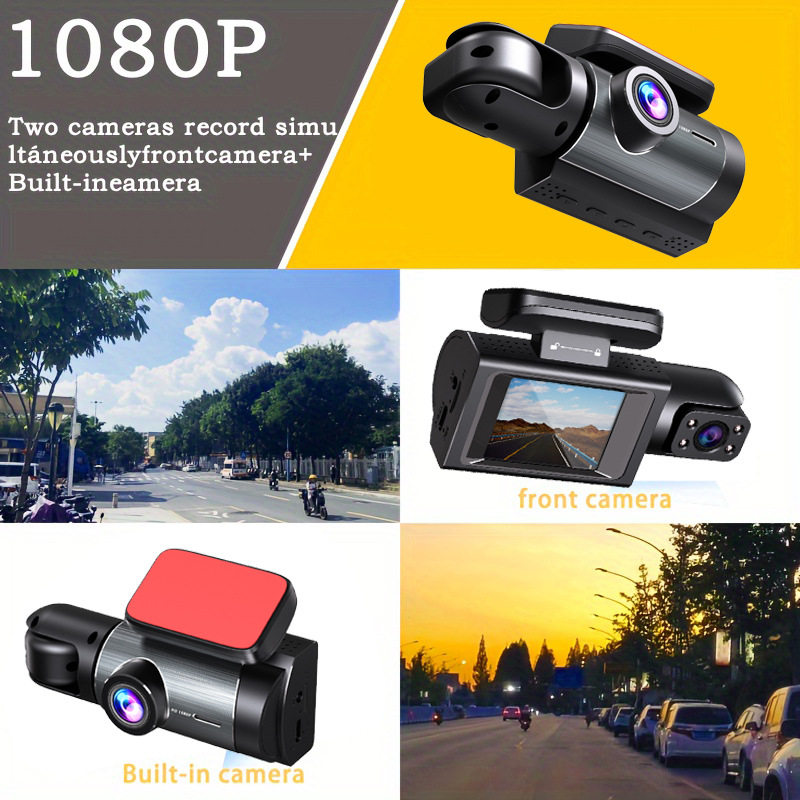 Stick-On Hidden Driving Recorder, Compact and Does Not Take up Space, Dual-Lens Loop Recording in Front of the Car and Inside the Car