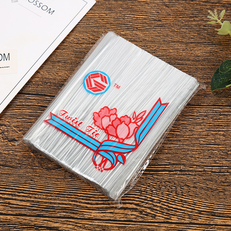 Supply Transparent Black and White Sealing Tie Silk Strip White Sub Film Tie Sealing Rope Tie Line Metal Tie Free Shipping