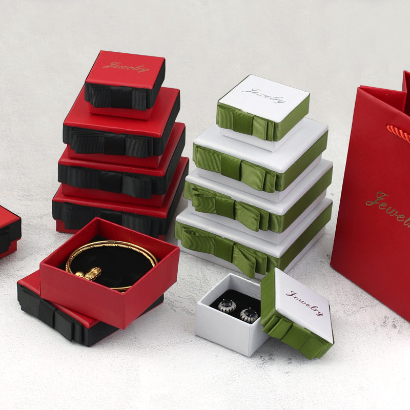 Dark Green Bow Jewelry Box Jewelry Packaging Jewelry Box Ring Necklace Box Bracelet Bracelet Box Jewelry Box Wholesale