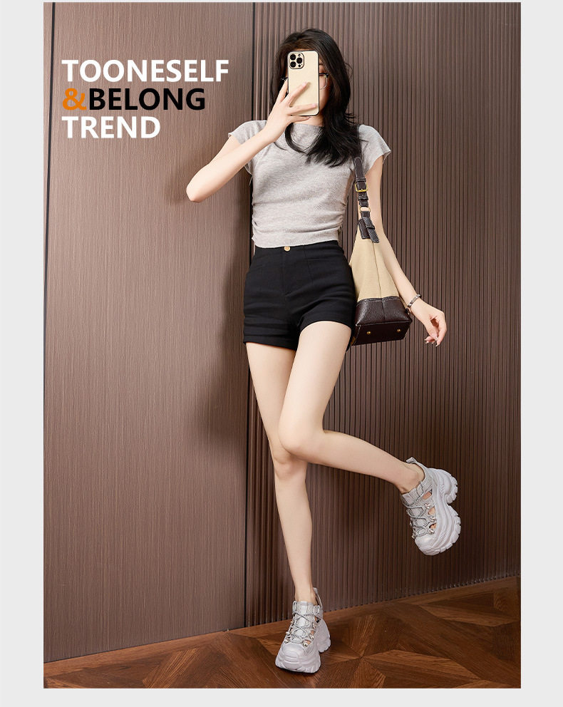 Giày sneaker nữ đế dày chunky phong cách thể thao đa năng, gót 8 cm — Xám, Trắng chi tiết 13