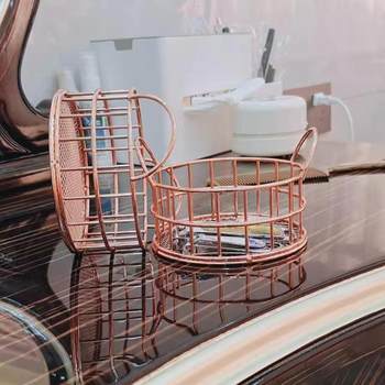 Nordic Iron ins key storage basket new cat ear desktop storage basket light luxury decoration key storage box