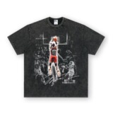 Мужская футболка из чистого хлопка с короткими рукавами Owen jersey George heavy в стиле ретро, американская футболка с короткими рукавами old Curry star Roscoe