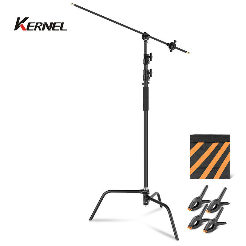 Black Magic Leg lamp holder 40 inch C- shaped frame photography inclined arm C stand crossbar heavy-duty bold stainless steel bracket