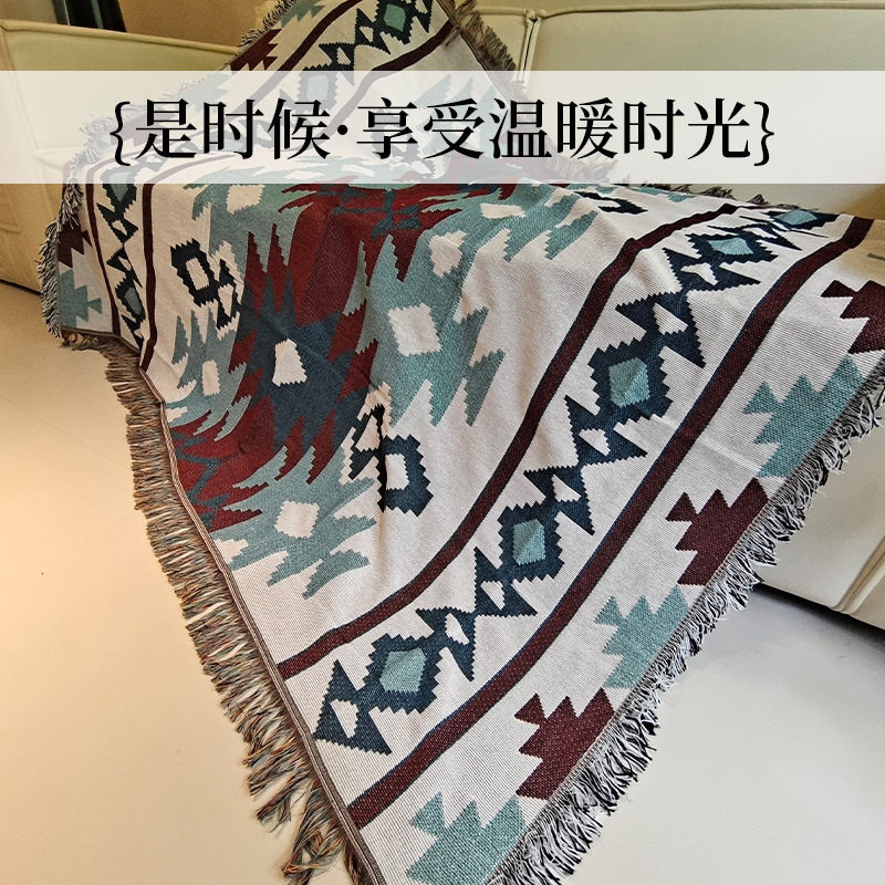 Cross-border foreign trade American decorative blanket jacquard tapestry sofa cover towel line blanket dustproof full cover sofa blanket manufacturers wholesale