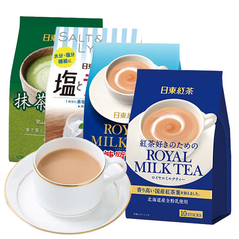 in stock Ridong royal milk tea black tea imported from Japan Hokkaido white peach net red instant bag cold bubble