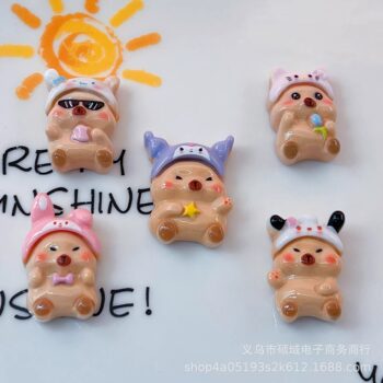 Hat Glasses Cool Capybara Hairpin Hair Rope Grabber Cream Glue DIY Shoe Buckle Patch Resin Accessories