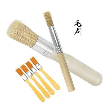Round Head Wooden Handle Small Brush, Small Brush, Painting Brush, Barbecue Brush, Bristle Brush
