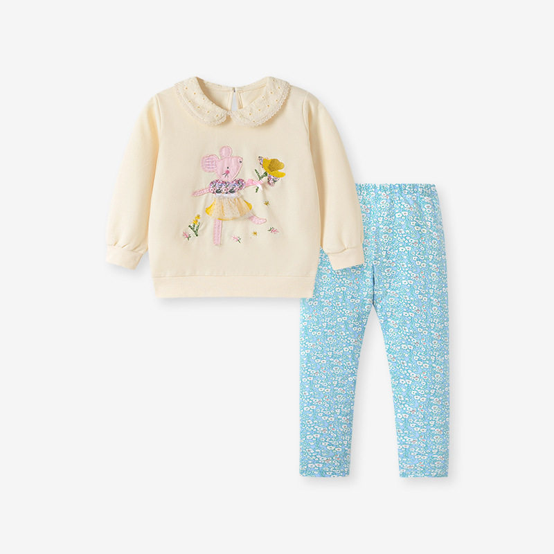 Girls' Autumn Set Wholesale from Factory, Style Cute Kids' Outfit