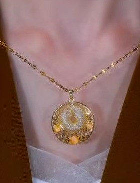 合金项链新款紫罗兰平安扣女法式气质高级轻奢紫色吊坠锁骨链L