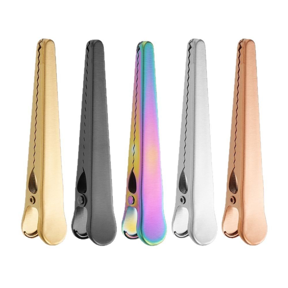 Source Manufacturer Stainless Steel Clip Amazon Cross-Border Household Milk Powder Coffee Bag Crocodile Clip to Keep Fresh