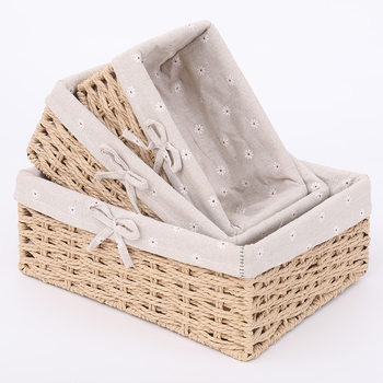 Desktop Storage Basket Fabric Storage Basket Key Coffee Table Remote Control Cosmetics Storage Box Toy Snack Basket