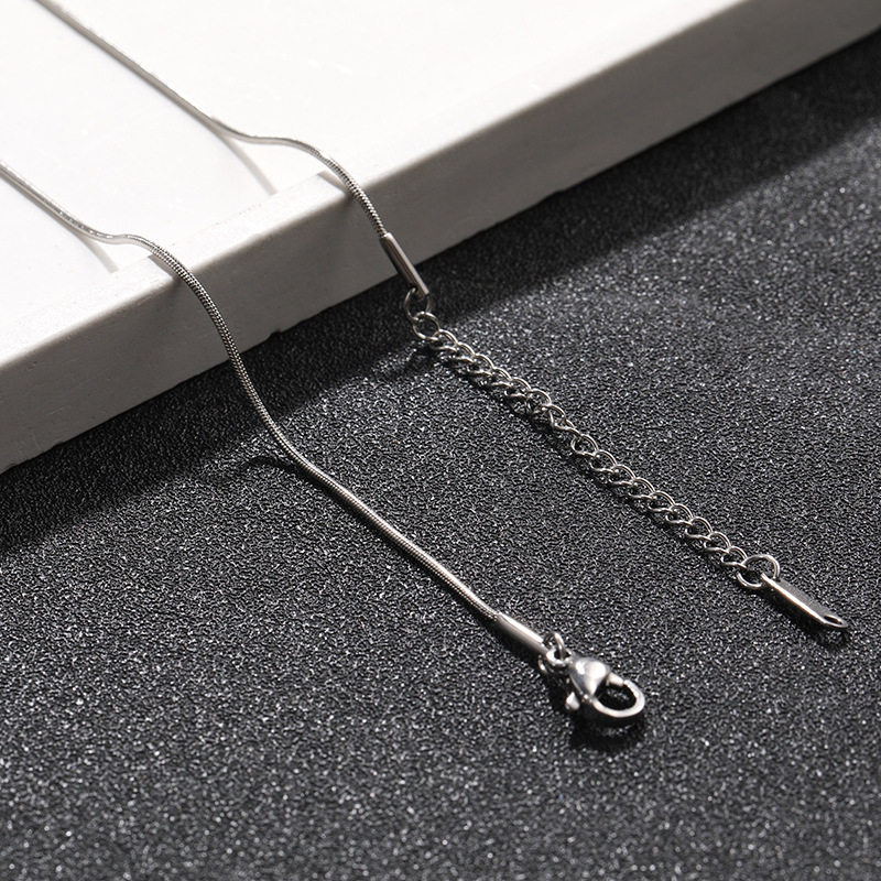 Factory Direct Sales Stainless Steel Round Snake Necklace Titanium Steel Jewelry DIY Accessories Hip-Hop Trendy Autumn and Winter Sweater Chain