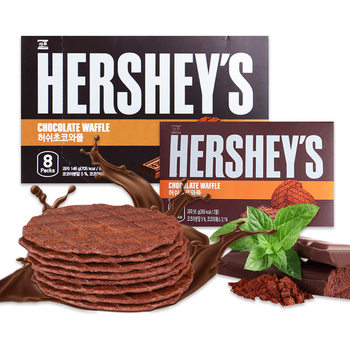 South Korea Imported Hershey's Thick Chocolate Waffle Biscuits 146g Waffle Crisps 15 Boxes Per Box